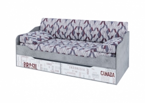 Модульная детская "Грей" Кровать-диван с ящиками