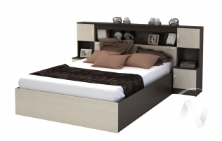 Кровать с прикроватным блоком КР 552 Спальня "Бася"