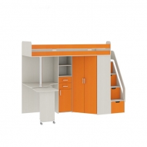 Кровать-чердак со столом "Карамель 77-03" Оранжевый