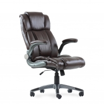 Кресло Barneo K-44 для руководителя коричневая кожа, газлифт 3кл, PU-R57