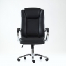 Кресло Barneo K-45 для руководителя черная кожа, газлифт 3кл, PU-X18