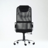 Кресло Barneo K-118 для персонала черная ткань, черная сетка