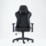 Кресло Barneo K-52 черная кожа черные вставки, газлифт 3кл, реклайнер, игровое