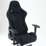 Кресло Barneo K-51 черная ткань черные вставки, газлифт 3кл, реклайнер, игровое