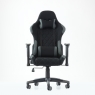Кресло Barneo K-51 черная ткань серые вставки, газлифт 3кл, реклайнер, игровое