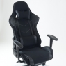Кресло Barneo K-50 черная сетка черные вставки, газлифт 3кл, реклайнер, игровое