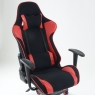 Кресло Barneo K-50 черная сетка красные вставки,игровое
