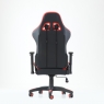 Кресло Barneo K-53 черная сетка красные вставки, газлифт 3кл, реклайнер, игровое