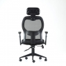 Кресло Barneo K-128 для персонала черная ткань черная сетка, газлифт 3кл