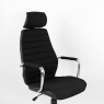 Кресло Barneo K-90 черная ткань/черная кожа, газлифт 3кл