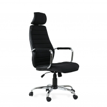 Кресло Barneo K-90 черная ткань/черная кожа, газлифт 3кл