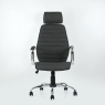 Кресло Barneo K-90 серая ткань/белая кожа, газлифт 3кл