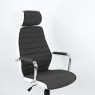 Кресло Barneo K-90 серая ткань/белая кожа, газлифт 3кл