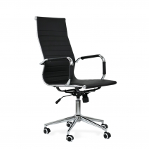 Кресло Barneo K-110 черная кожа, газлифт 3кл