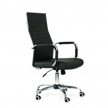 Кресло Barneo K-112 черная кожа, газлифт 3кл