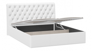 Кровать с ПМ «Скарлет» (1600) Тип 1 (с подъемным механизмом) без заглушины, Кожзам Белый