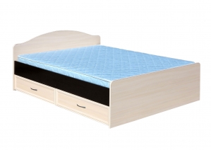 Кровать двухспальная 1400-1 с ящиками круглая спинка
