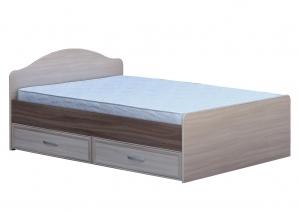 Кровать двухспальная 1600-1 с ящиками круглая спинка