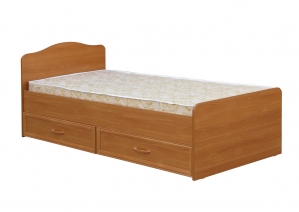 Кровать одинарная с ящиками 800-1 круглая спинка с матрасом
