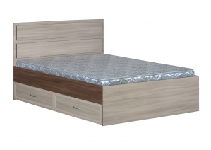 Кровать полуторная 1200-2 с ящиками прямая спинка с матрасом