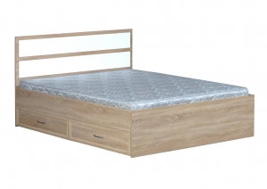 Кровать двухспальная 1600-2 с ящиками прямая спинк с матрасом