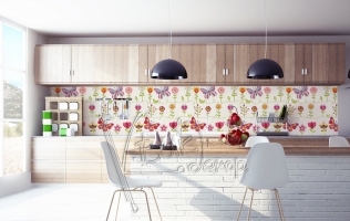 Кухонный фартук "Бабочки с цветами"